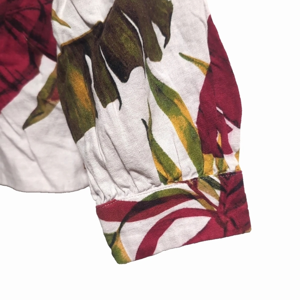 Tropical Print Button-Up Blouse - Picture 5 of 10